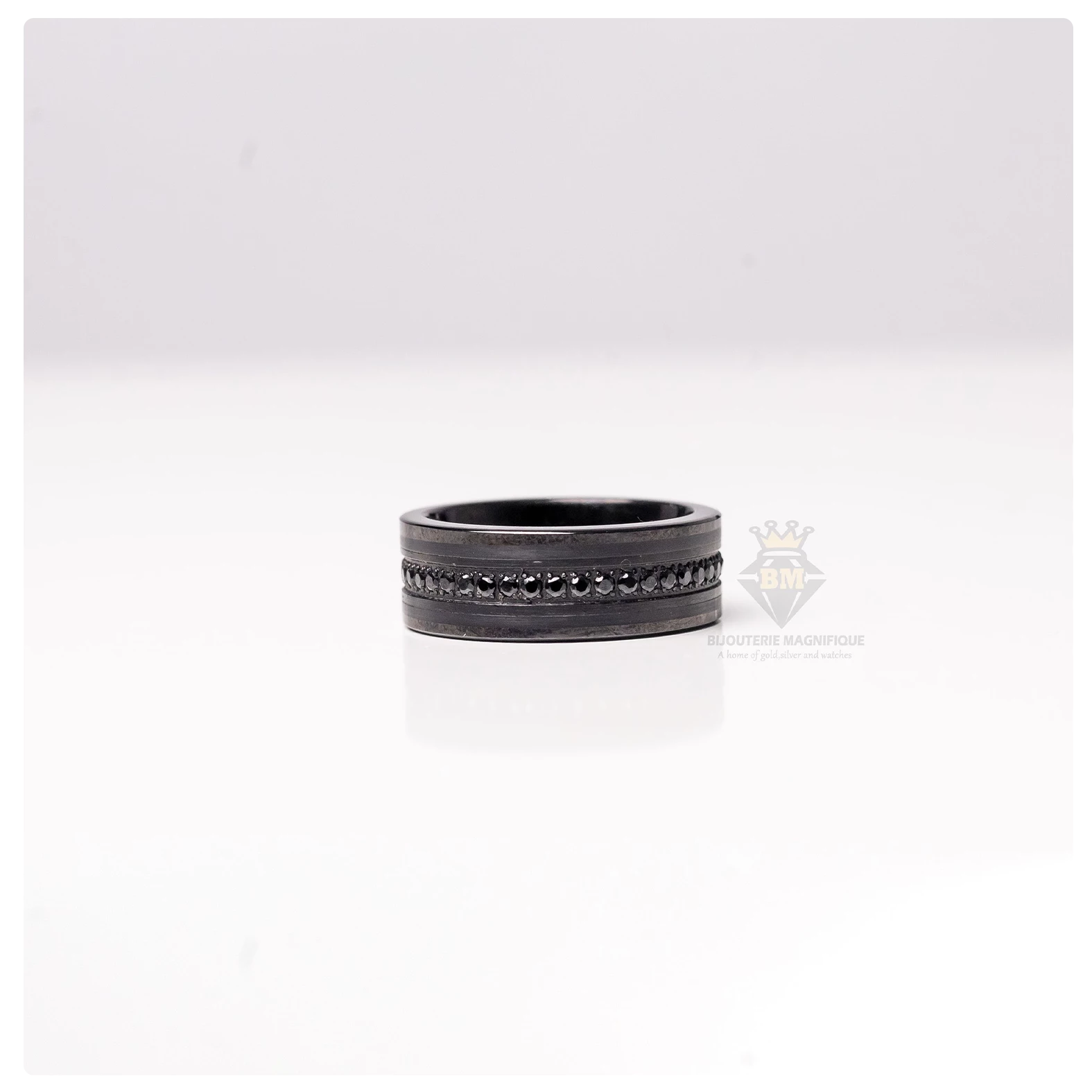 Bijouterie Magnifique Liam Wedding Band  Ring Black Tungsten