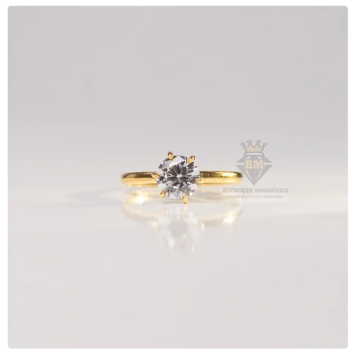Bijouterie Magnifique Zoe Engagement / Heat Shape 18karat Yellow Gold Rings