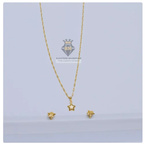 Bijouterie Magnifique Luna Gold Jewelry Set (Earring & Necklace)