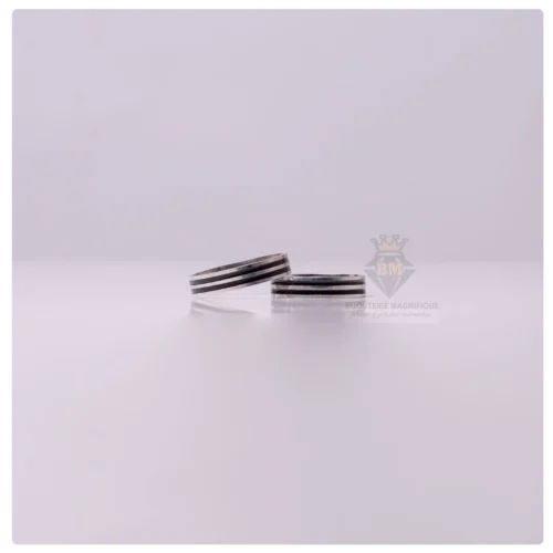 Bijouterie Magnifique No:45 Michael Silver And Black Wedding Ring