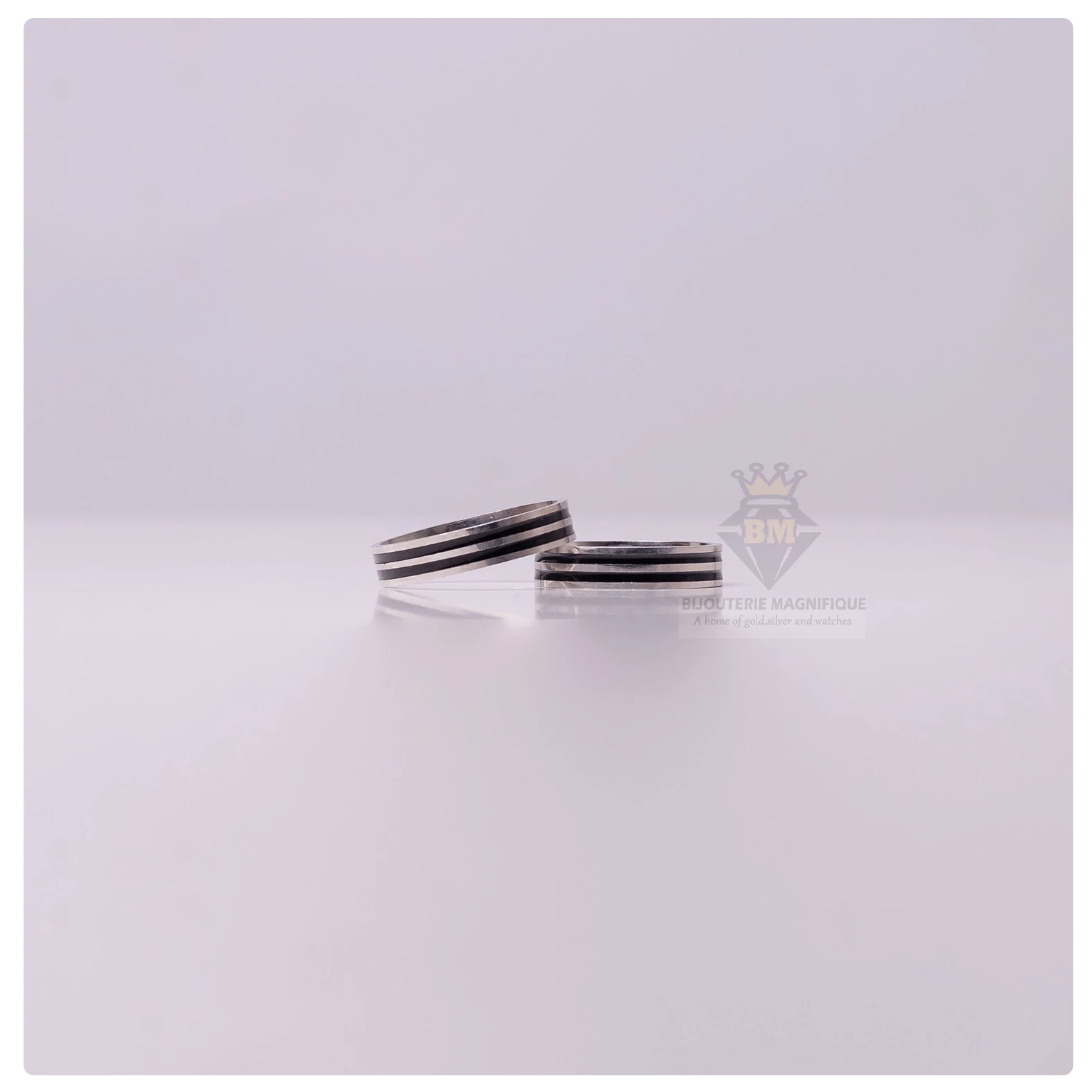 Bijouterie Magnifique No:45 Michael Silver And Black Wedding Ring