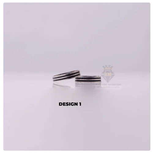 Bijouterie Magnifique No:45 Michael Silver And Black Wedding Ring - Image 3