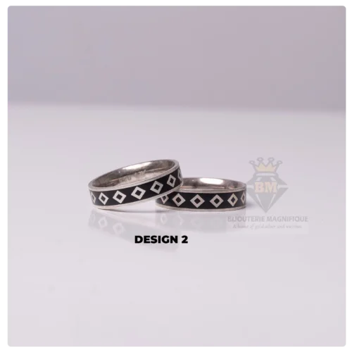 Bijouterie Magnifique No:45 Michael Silver And Black Wedding Ring - Image 2