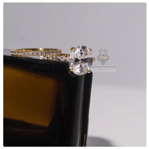 Bijouterie Magnifique Queen Yellow Gold Rings (Oval-Cut) - Image 2