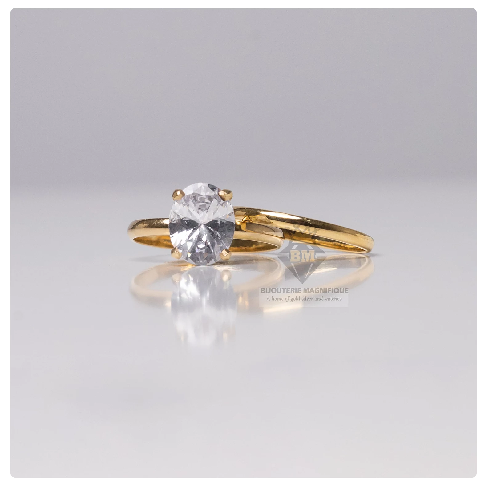 Bijouterie Magnifique Queen Yellow Gold Rings (Oval-Cut)