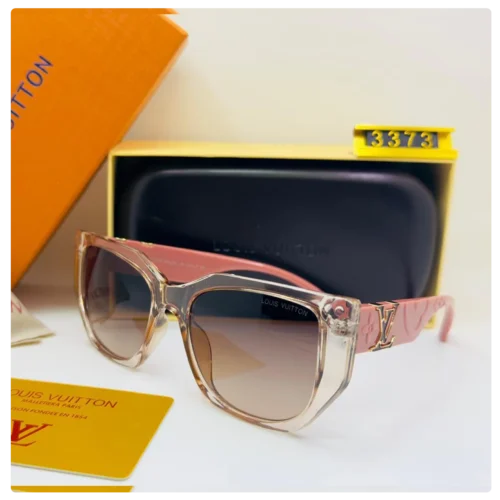 Louis Vuitton Cat-Eye Sunglasses – Transparent Blush with Gold Logo