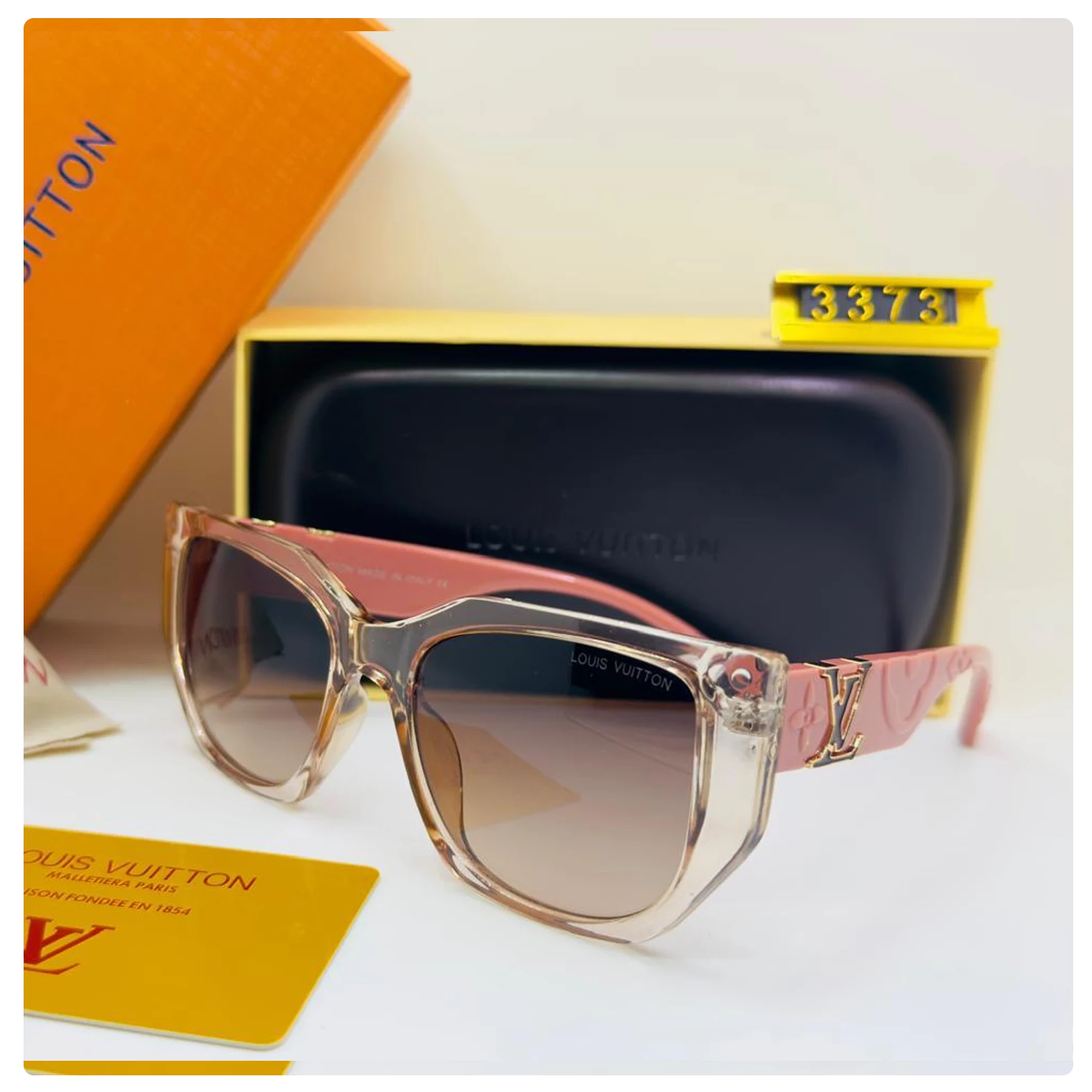 Louis Vuitton Cat-Eye Sunglasses – Transparent Blush with Gold Logo