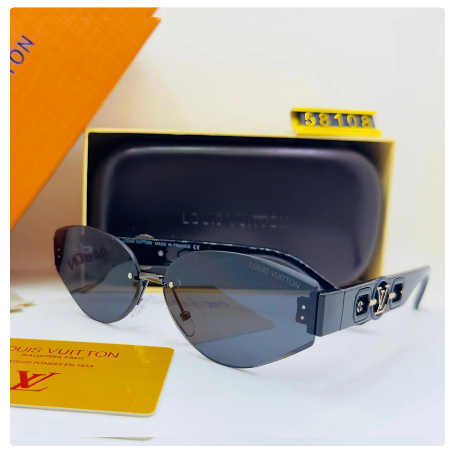 Louis Vuitton Black Square Sunglasses – Gold Logo Edition