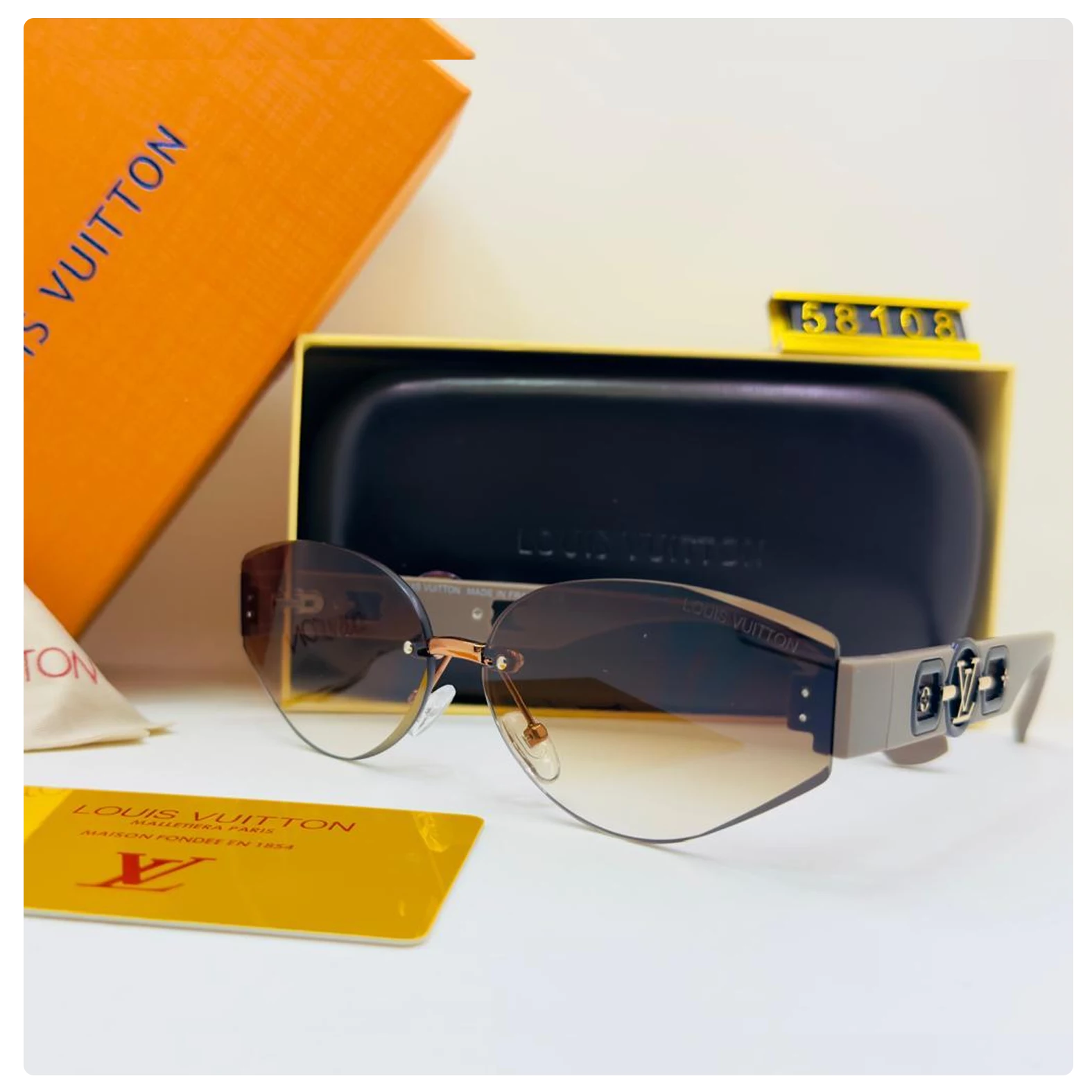 Louis Vuitton Aviator Sunglasses – Metallic Frame with Gradient Brown Lenses