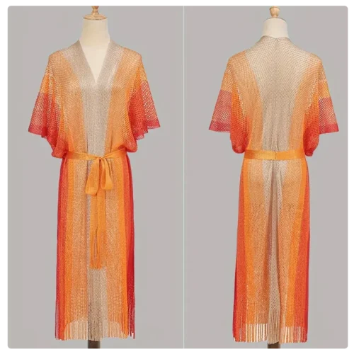 Sunset Mirage Mesh Robe
