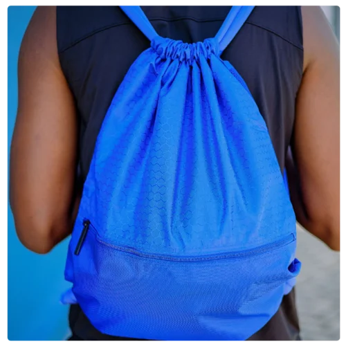 HexoFit Lightweight Drawstring Foldable Gym Backpack - Image 6