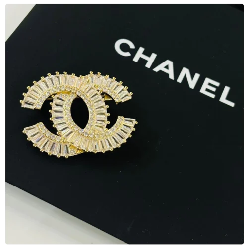 Baguette Crystal Double "C" Luxury Brooch