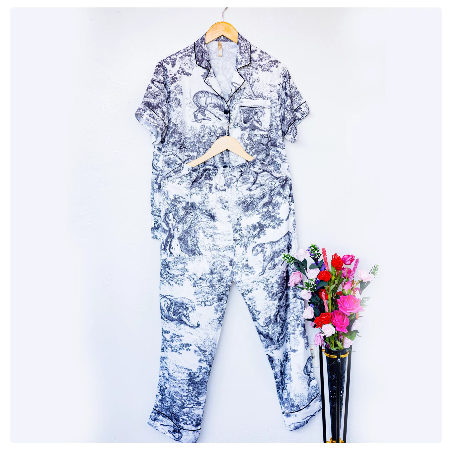 Silk Long Sleeve Pajama-Two Pieces