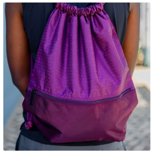 HexoFit Lightweight Drawstring Foldable Gym Backpack - Image 3