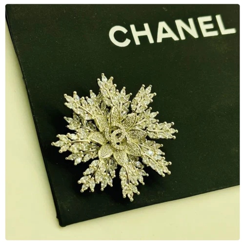 Floral Elegance Crystal Brooch