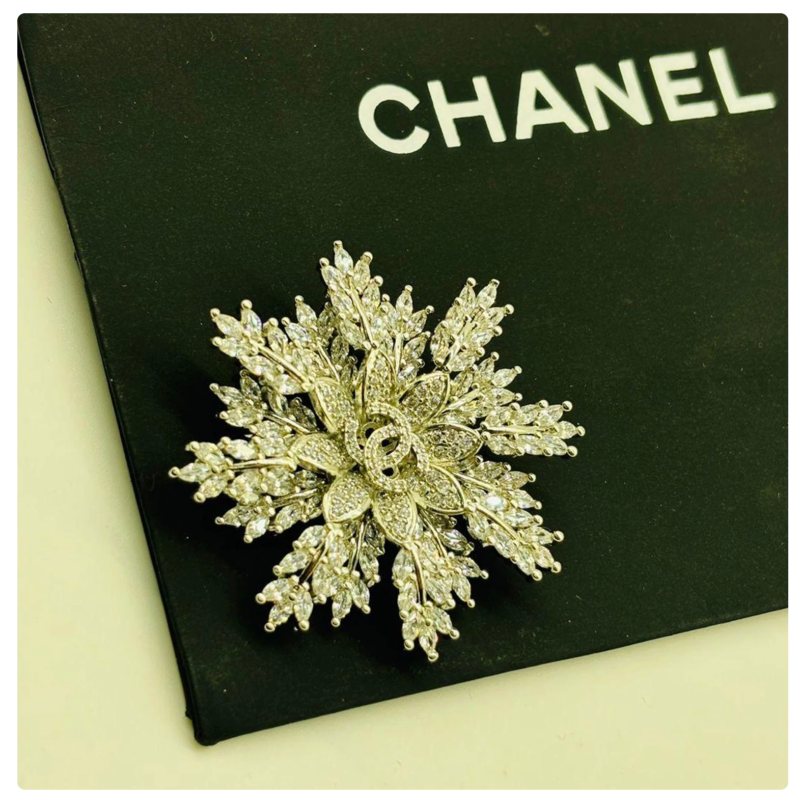 Floral Elegance Crystal Brooch
