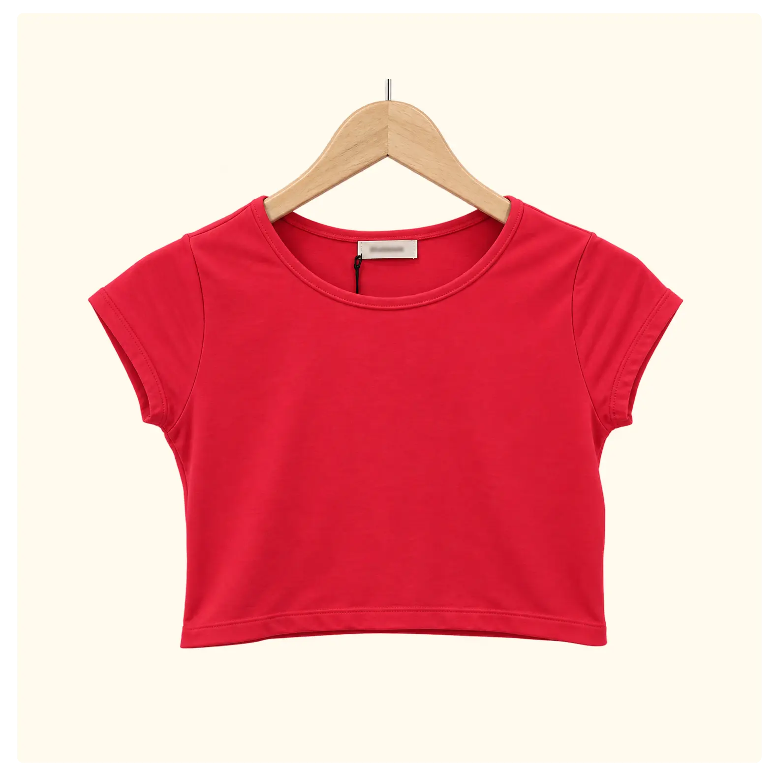 Women's Red Classic Crop T-Shirt