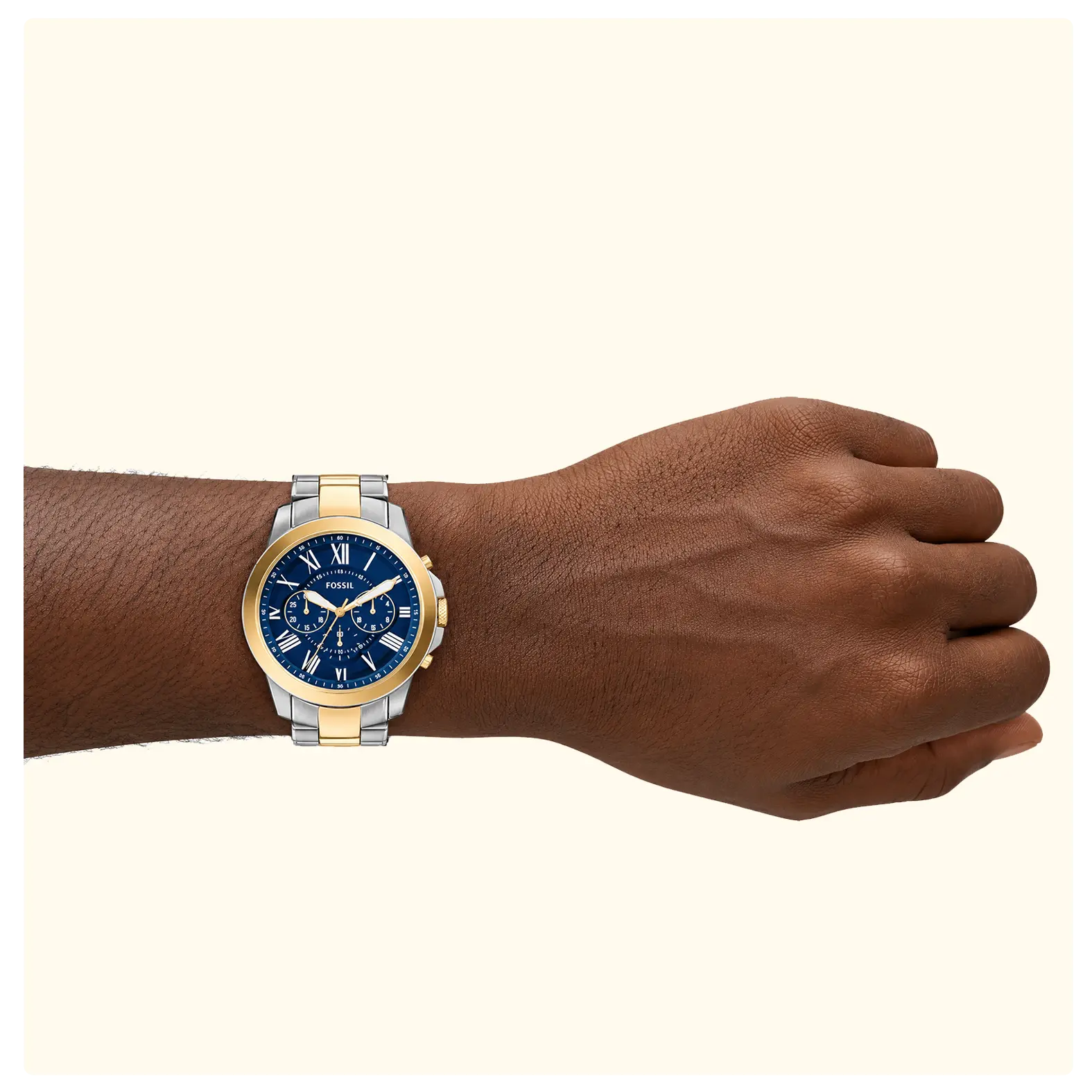 Fossil Grant Two-Tone Blue Dial Chronograph Men’s Watch - Image 2