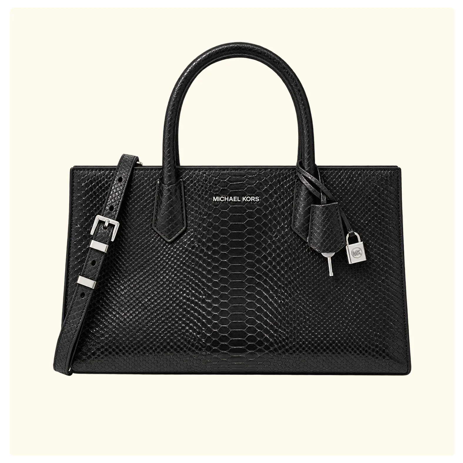 Michael Kors Scarlett Medium Embossed Python Leather Satchel