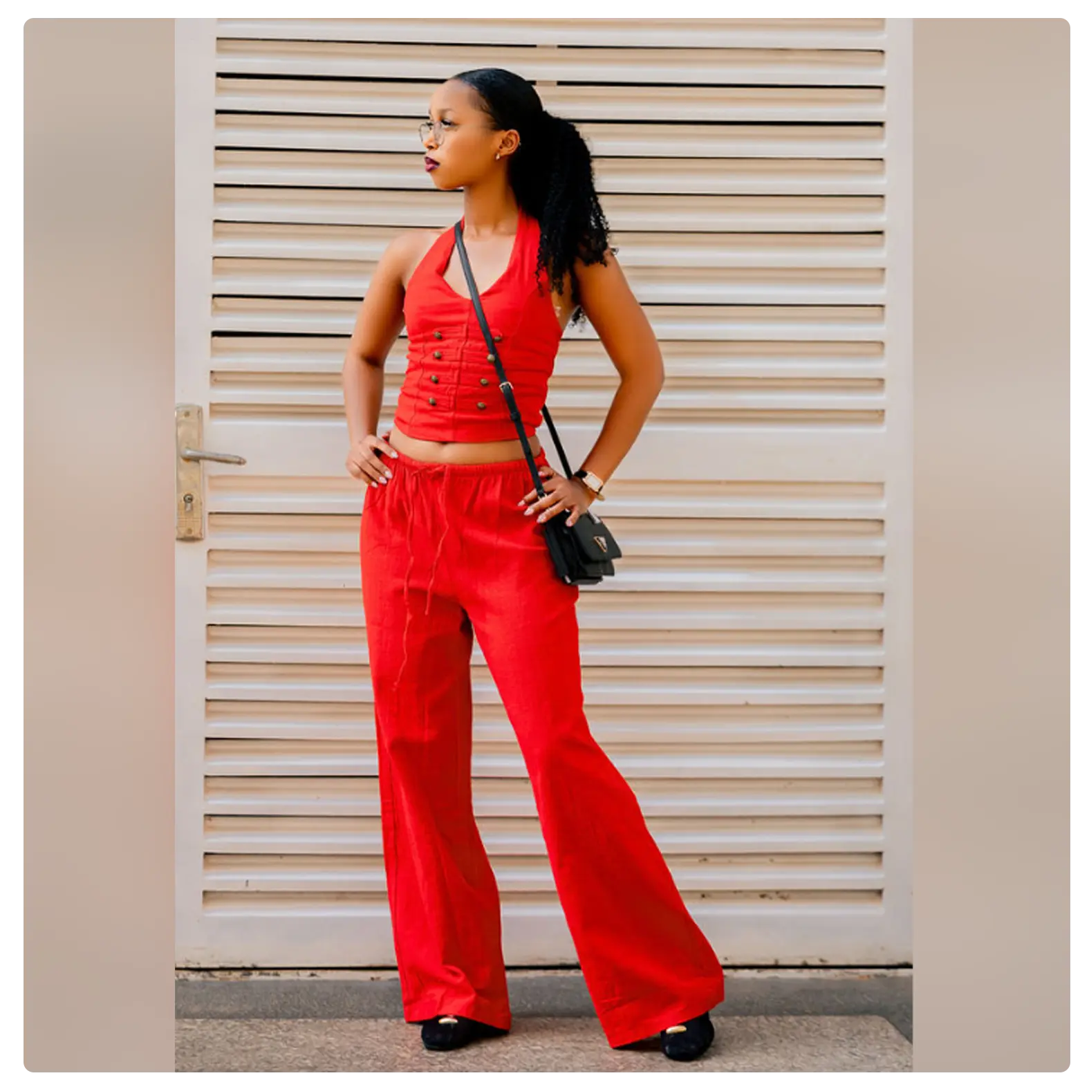 Scarlet Luxe Halter Two-Piece Set