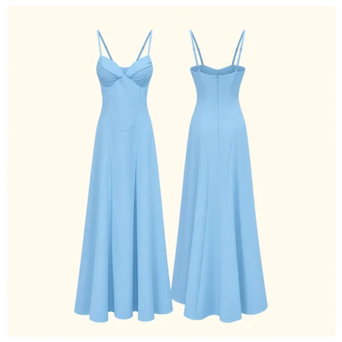 Women's Light Blue Spaghetti Strap Maxi Dress