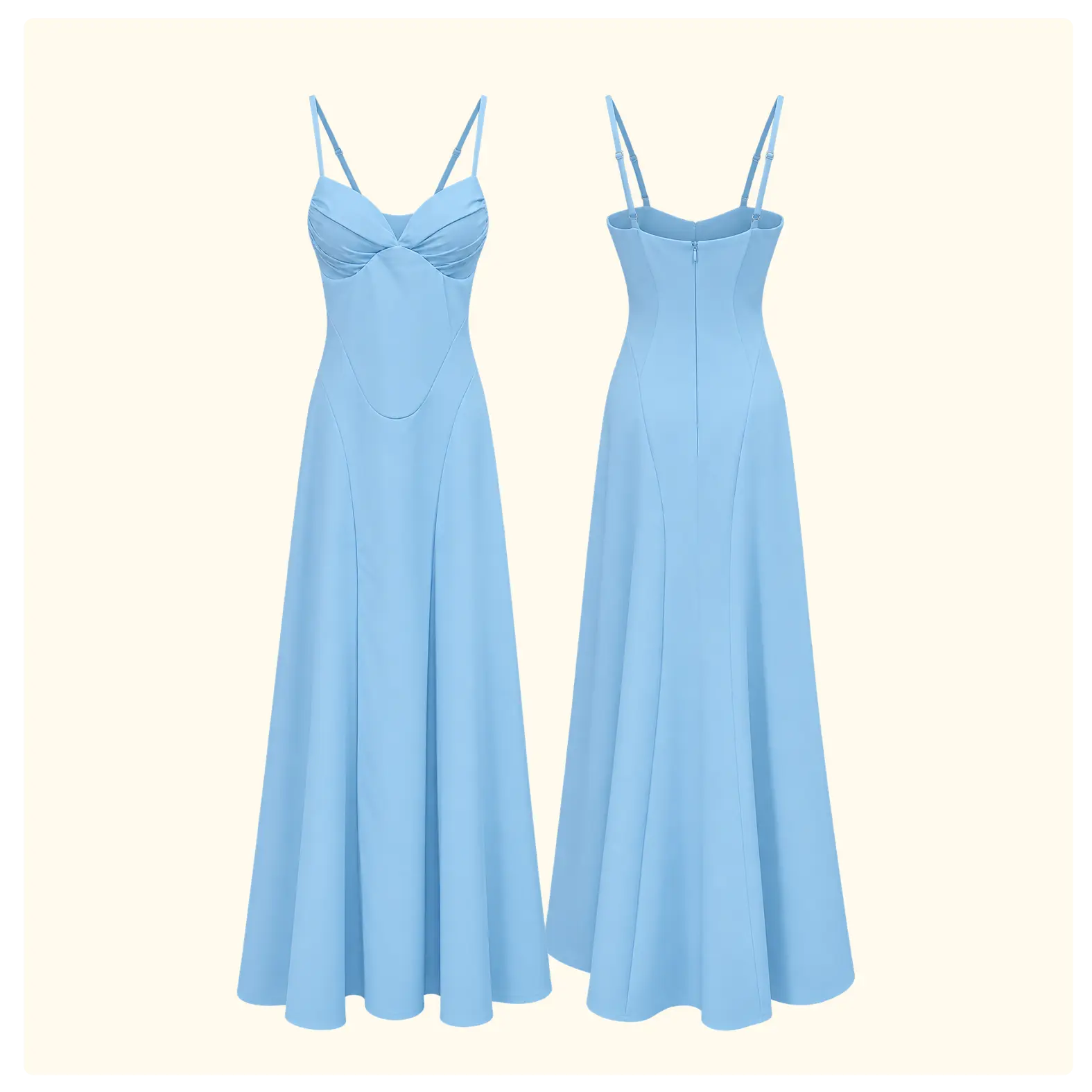 Women's Light Blue Spaghetti Strap Maxi Dress