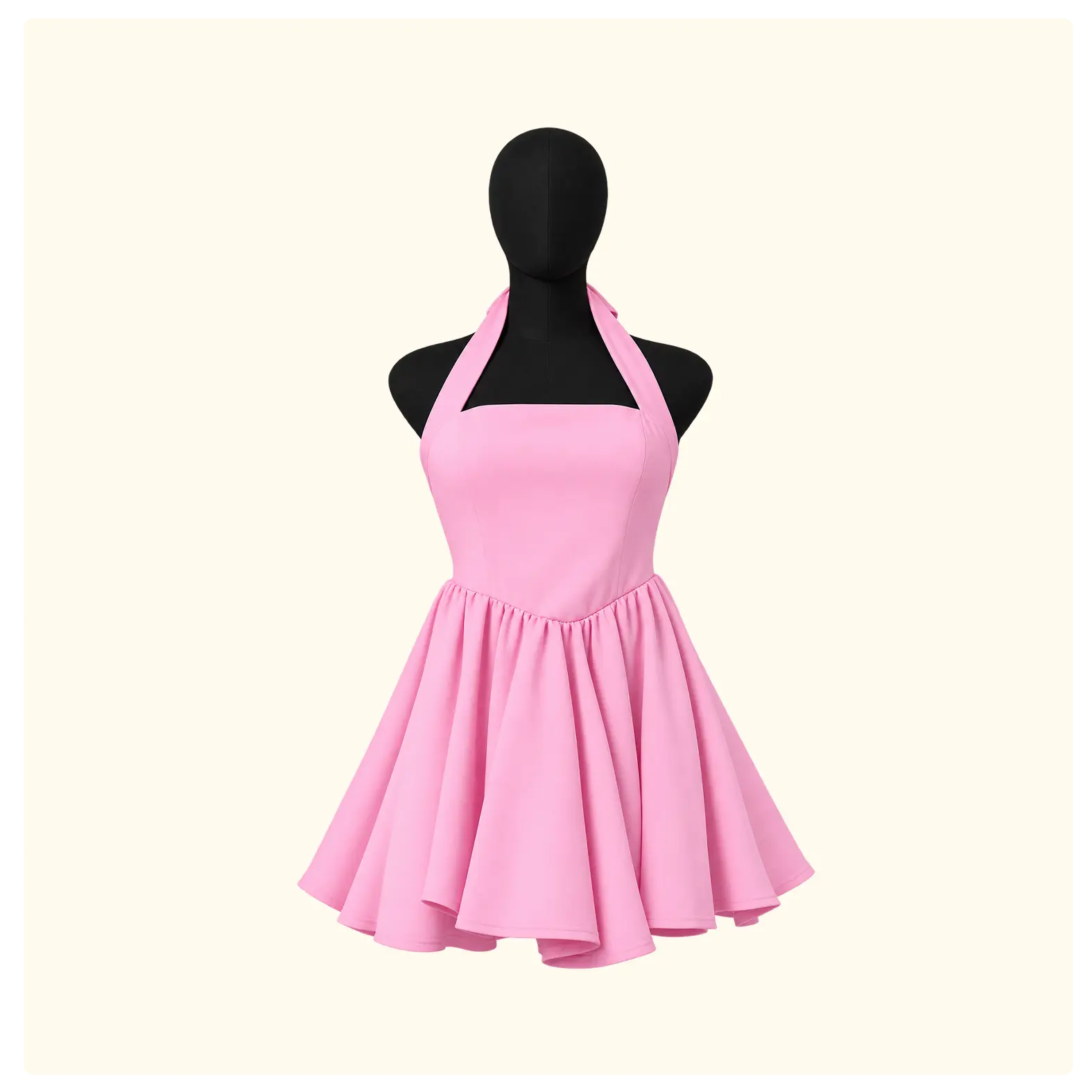 Women’s Pink Drop-Waist Flared Mini Dress