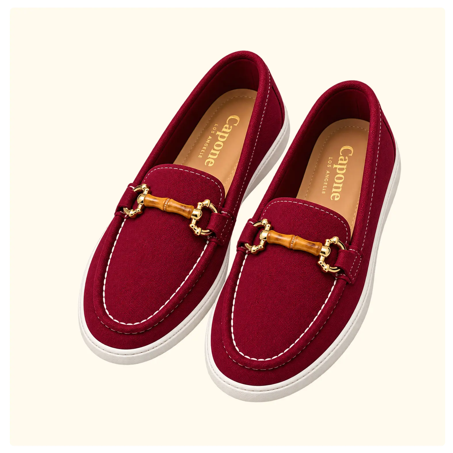 Women's Burgundy Bamboo-Buckle Loafers