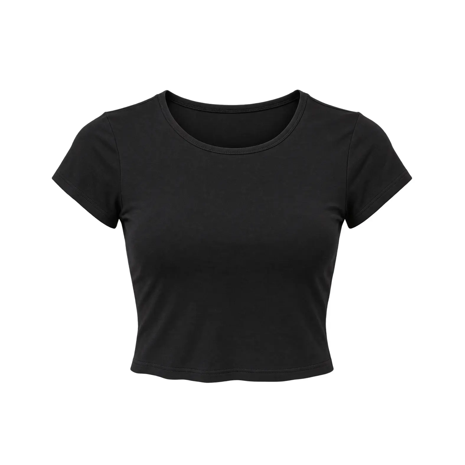 Busem Women's Black Short Sleeve Cropped Top