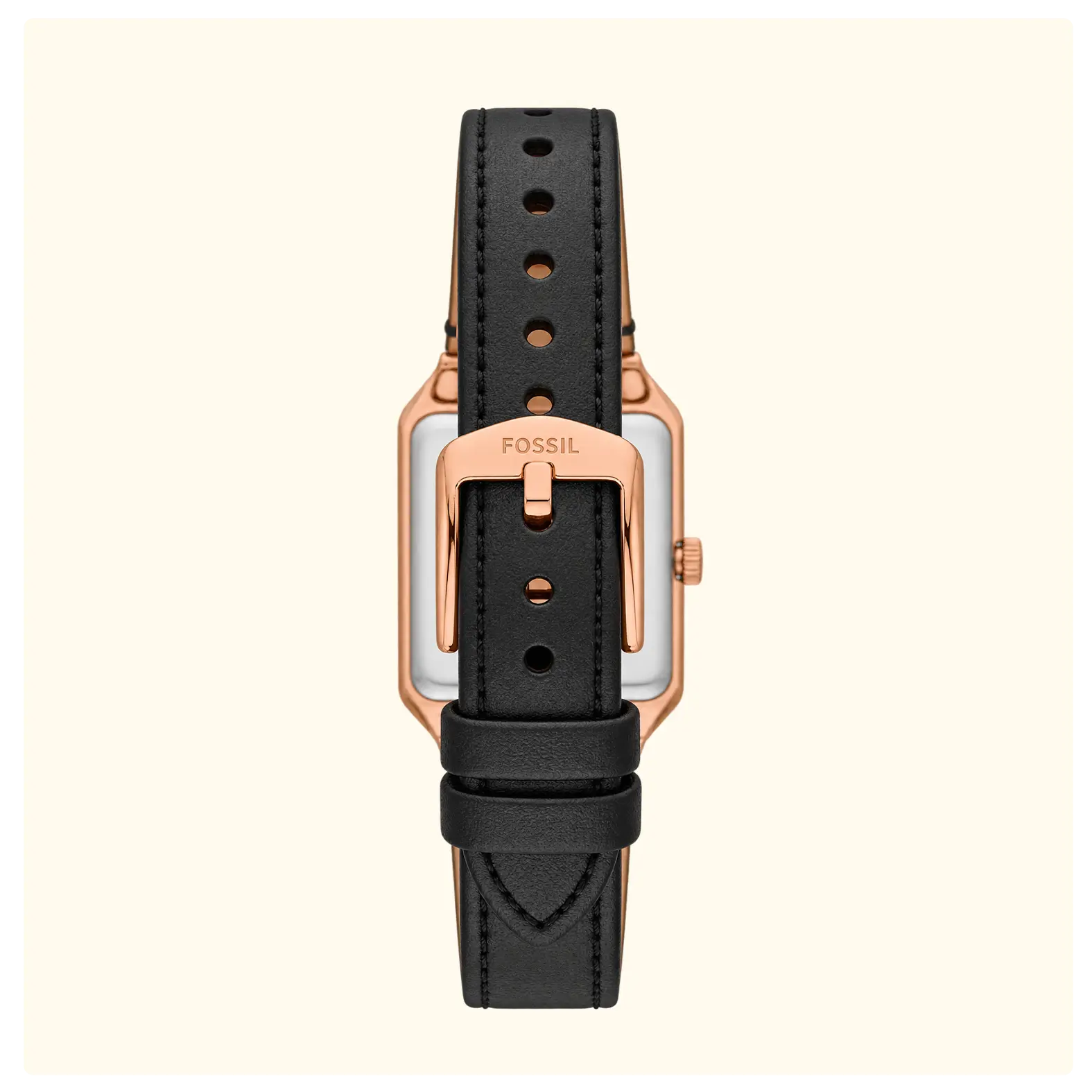 Fossil Raquel Rose Gold Black Leather Women's Watch - Image 2