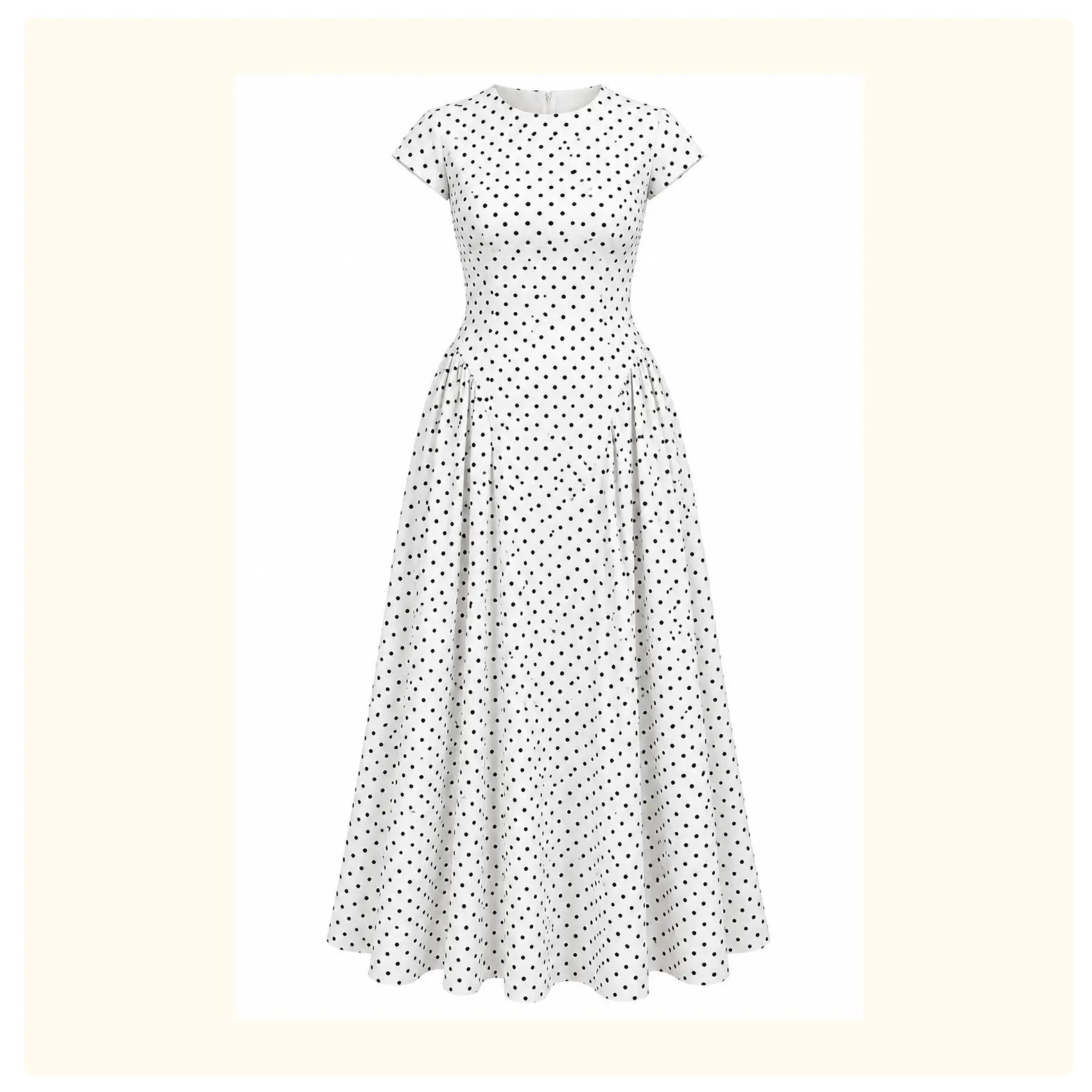 Polka Dot Fit & Flare Maxi Dress - Image 2