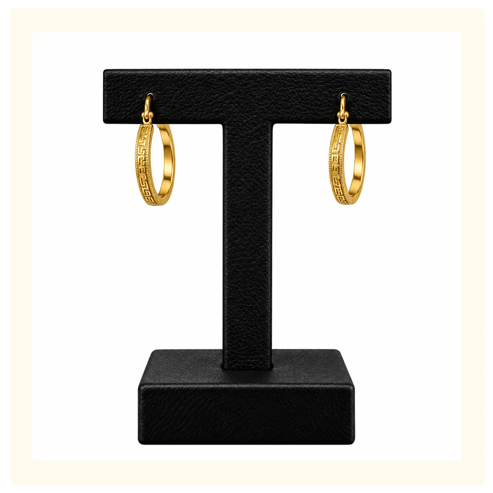 Pure Gold Engraved Hoop Earrings