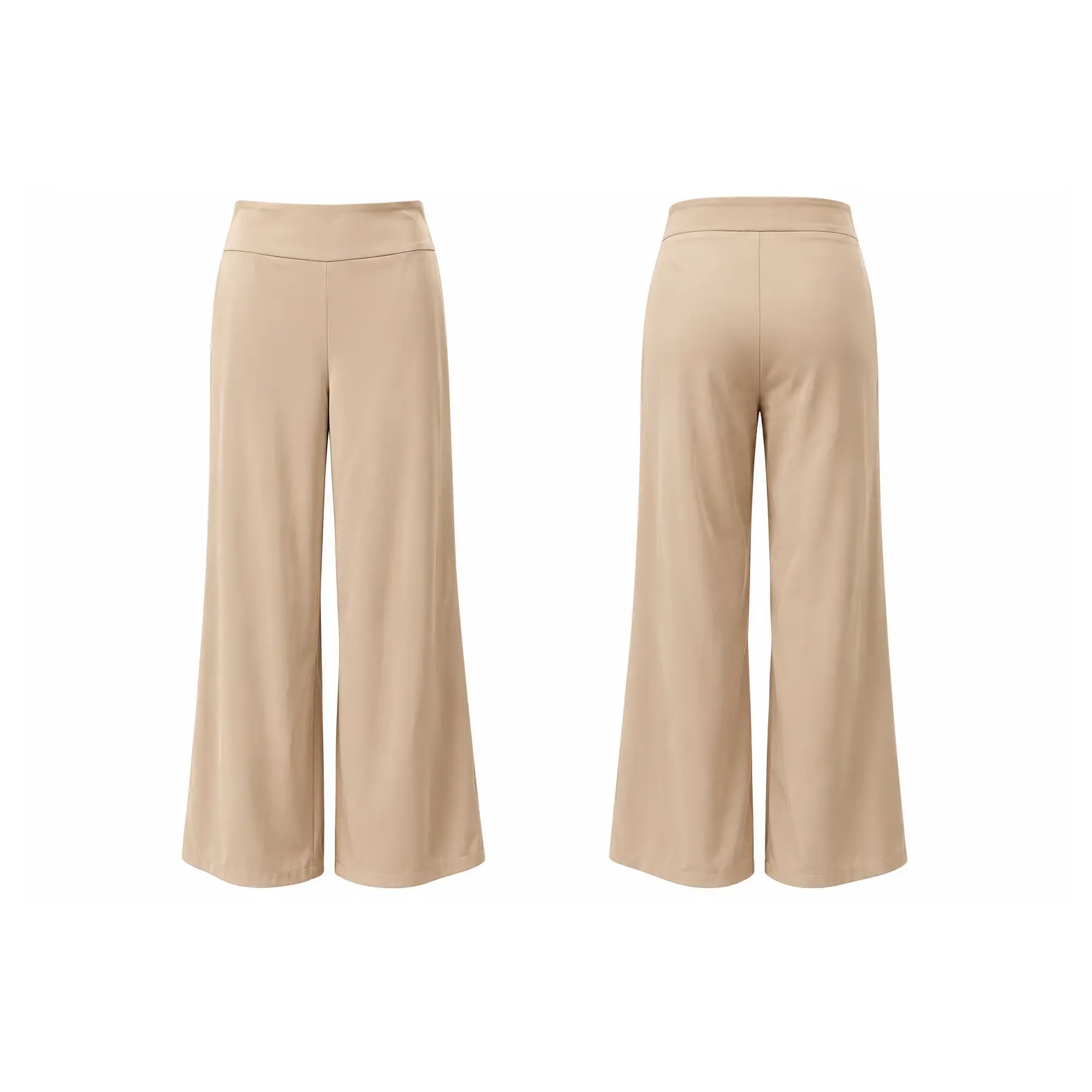 Women's LEFON Warm Sand Beige Flared Pants
