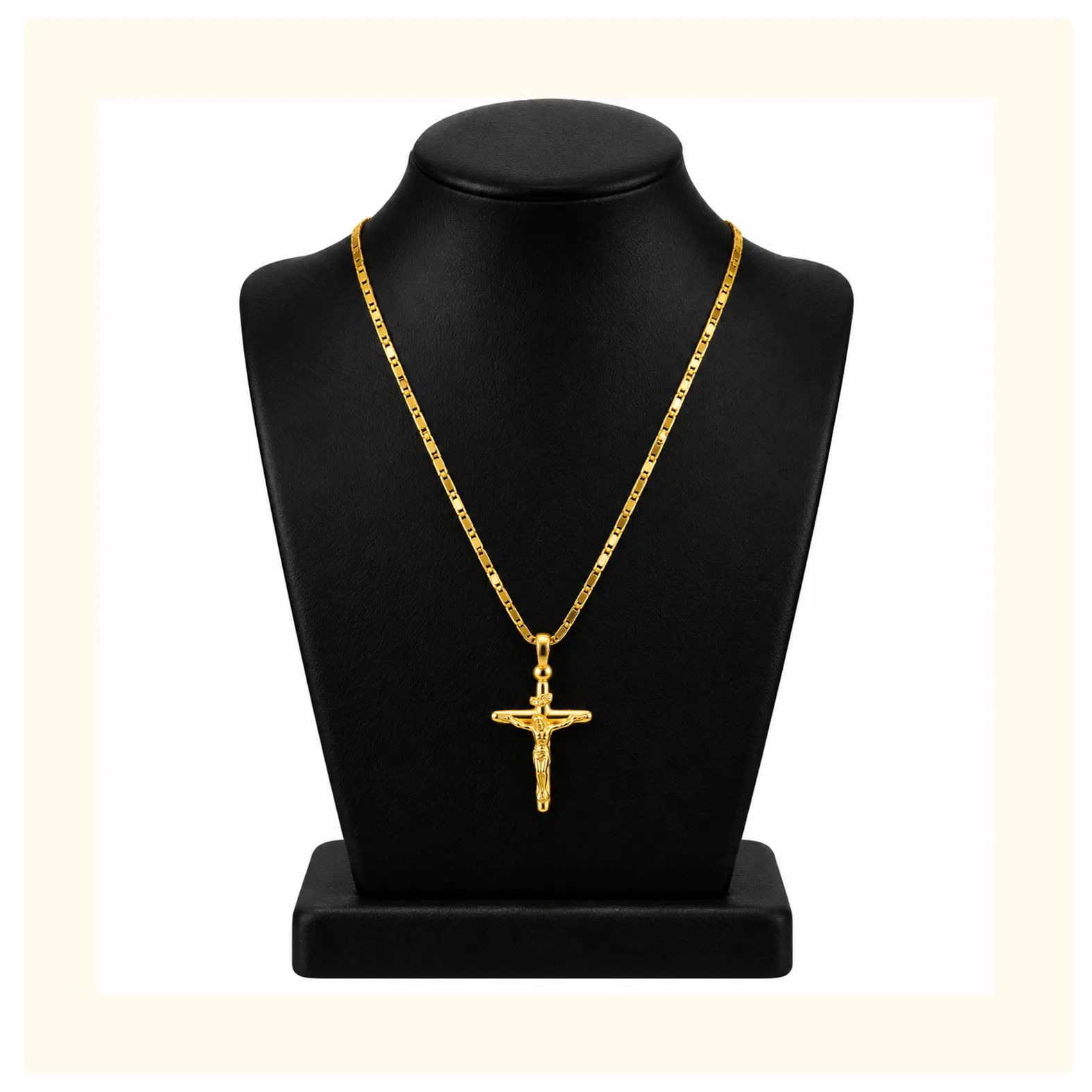 Pure Gold Crucifix Pendant Necklace